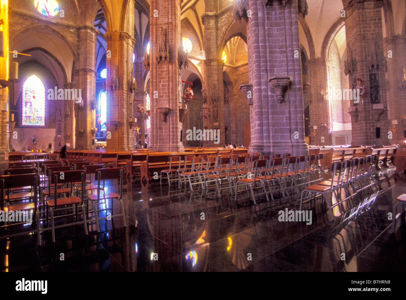 Interior of Our Lady of Guadalupe Cathedral in Zamora Michoacan Mexico Stock Photo