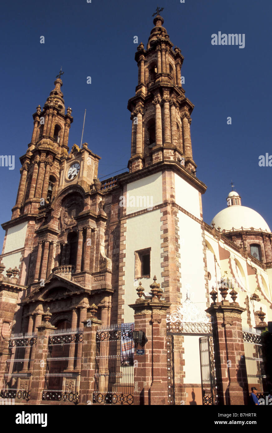 Cathedral of Zamora Church Michoacan Mexico Stock Photo