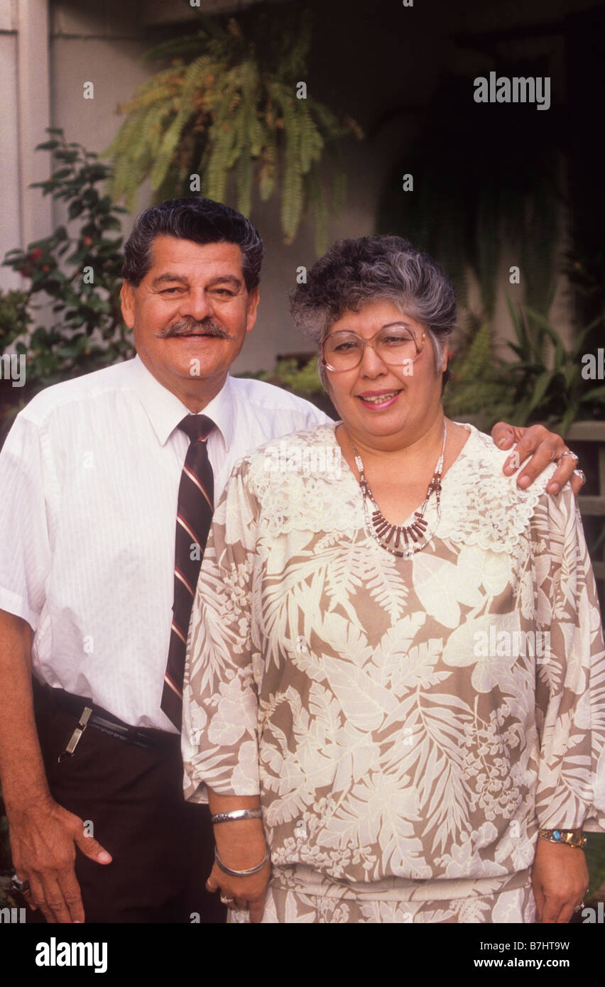 Senior Hispanic couple smile for camera Stock Photo - Alamy