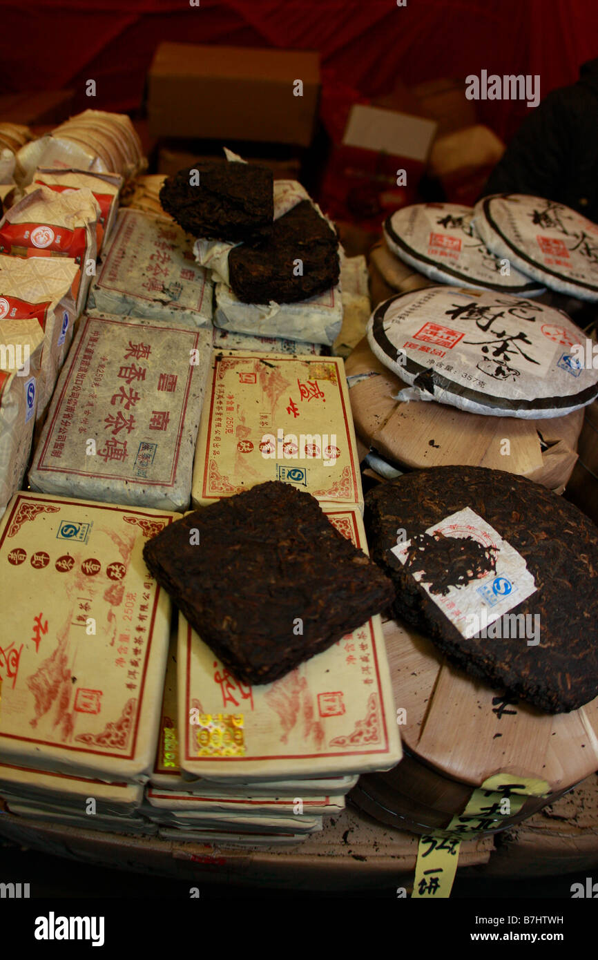 CHinese tea for sale at Guangzhou Flower Mrket New Year Celebration Stock Photo Alamy