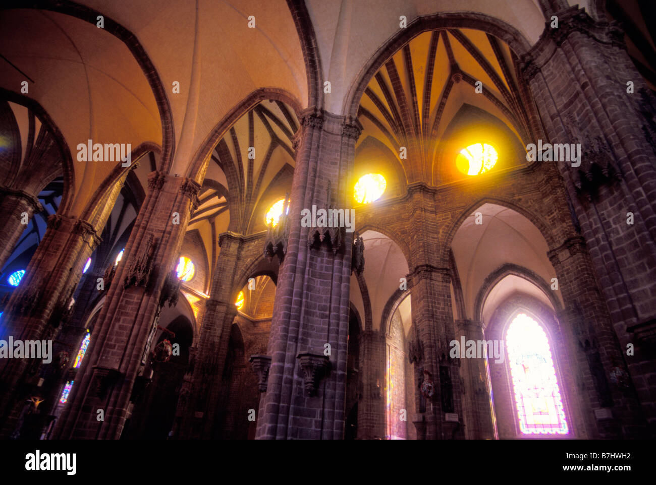 Interior of Our Lady of Guadalupe Cathedral in Zamora Michoacan Mexico Stock Photo