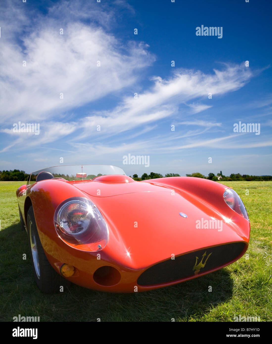A magnificent red 1957 Maserati 450S the epitome of Italian sports car style Stock Photo