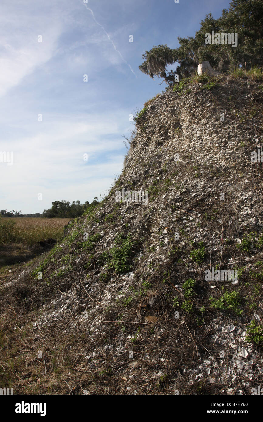 Crystal River Archaeological State Park Temple Mound damage shell