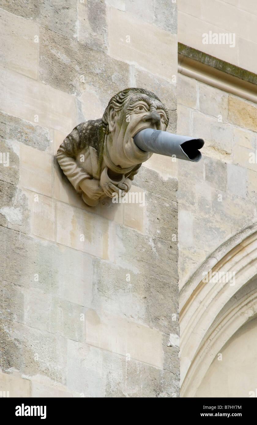 Modern gargoyle on south face of Chichester Cathedral, Chichester, West ...