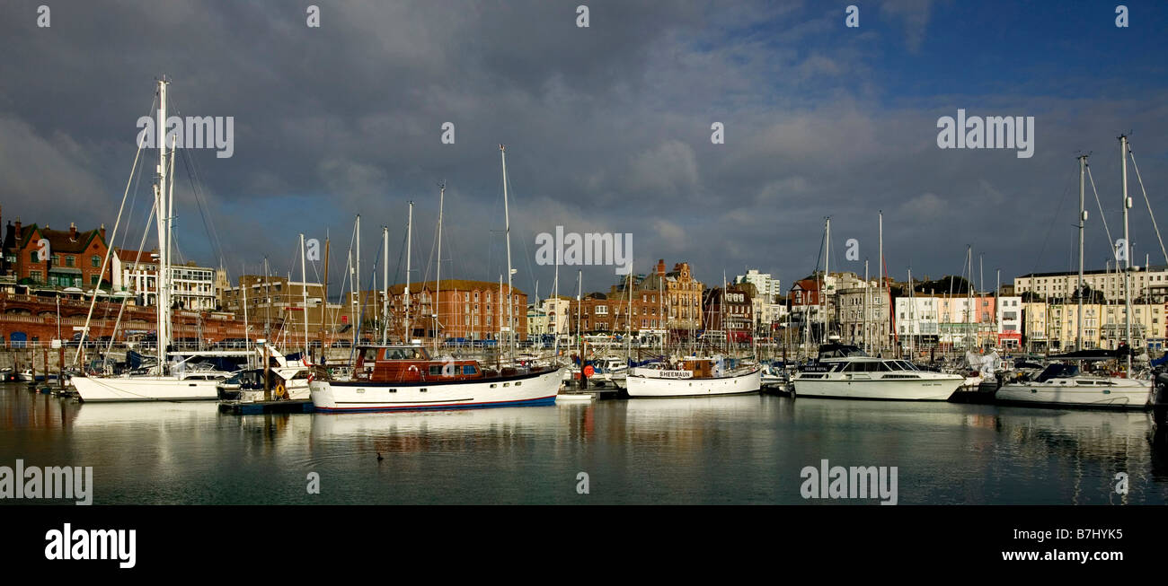 Ramsgate Harbour Kent UK Panorama image Stock Photo