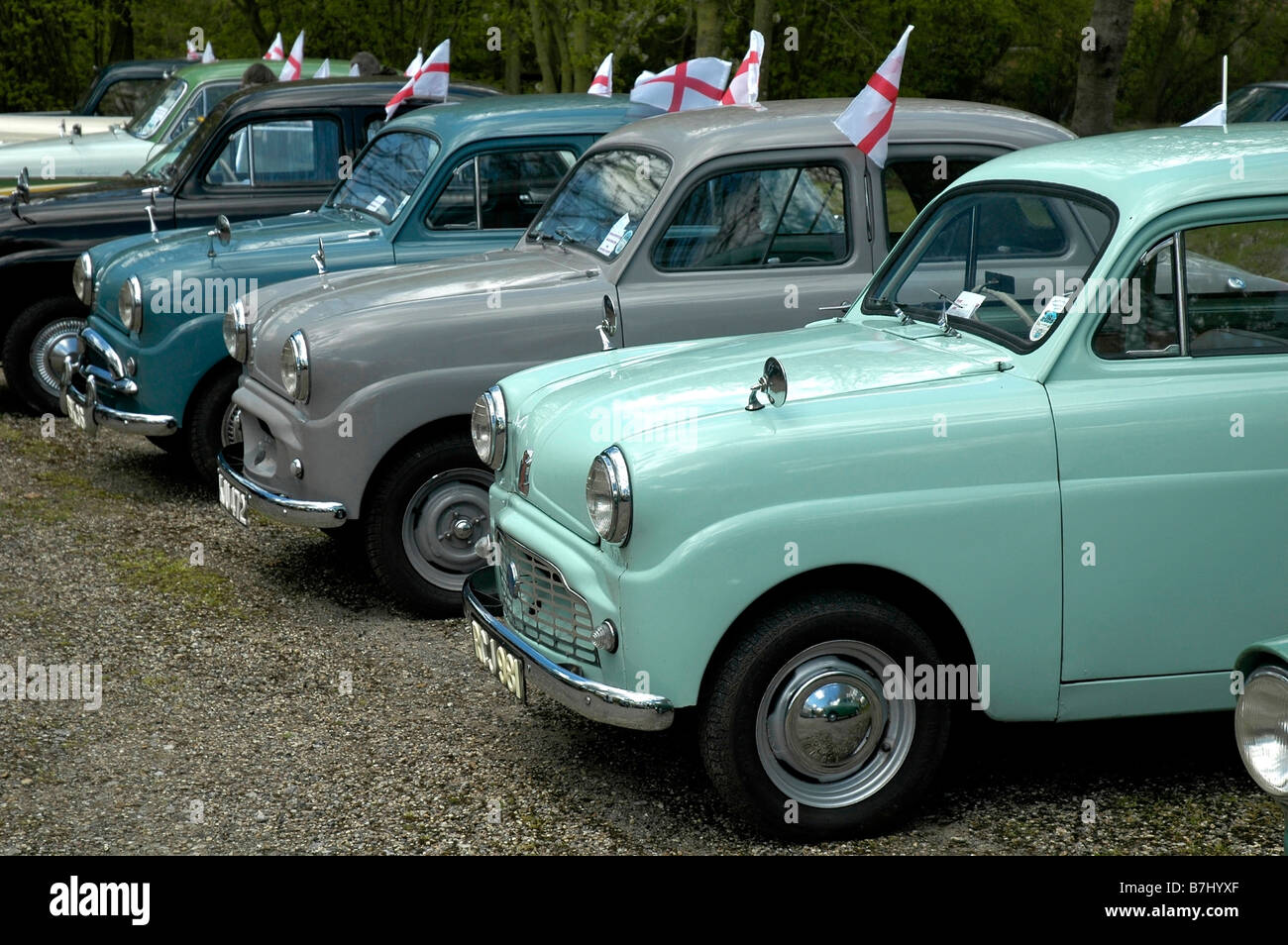 Classic Car show, England, UK. Standard Eights/Tens on display Stock Photo