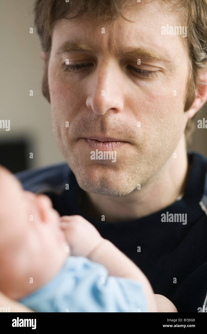 One Month Old Baby Boy With Dad, West Vancouver, B.C Stock Photo Alamy