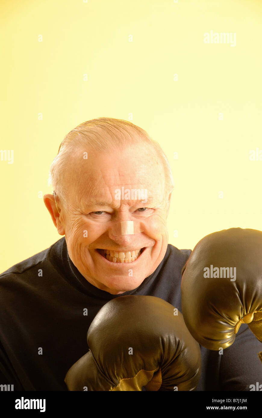 Senior male boxing gloves, Regina, Saskatchewan Stock Photo Alamy