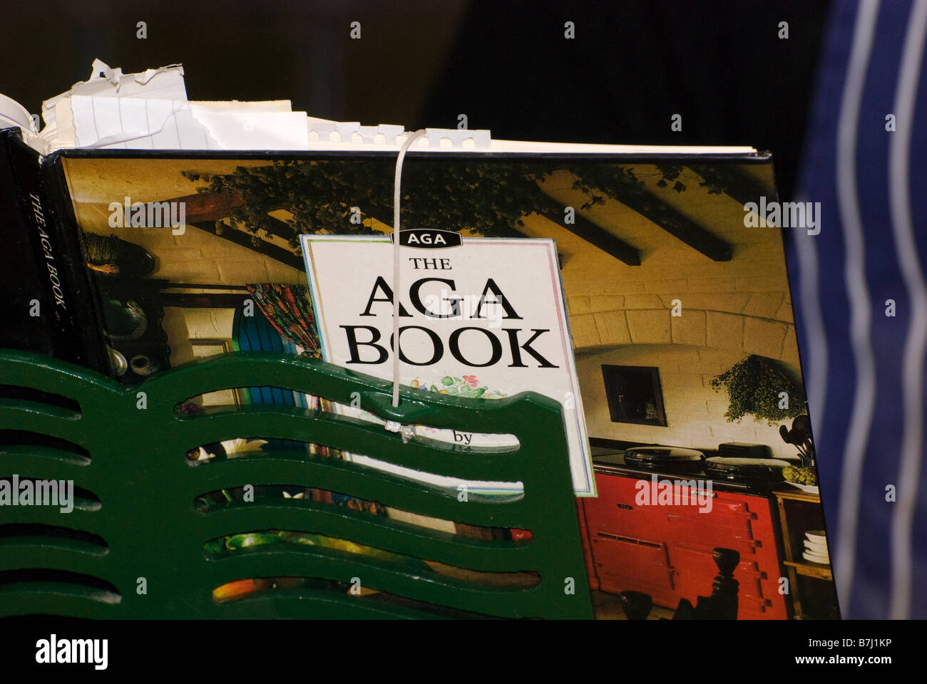 aga cookbook on stand close up Stock Photo