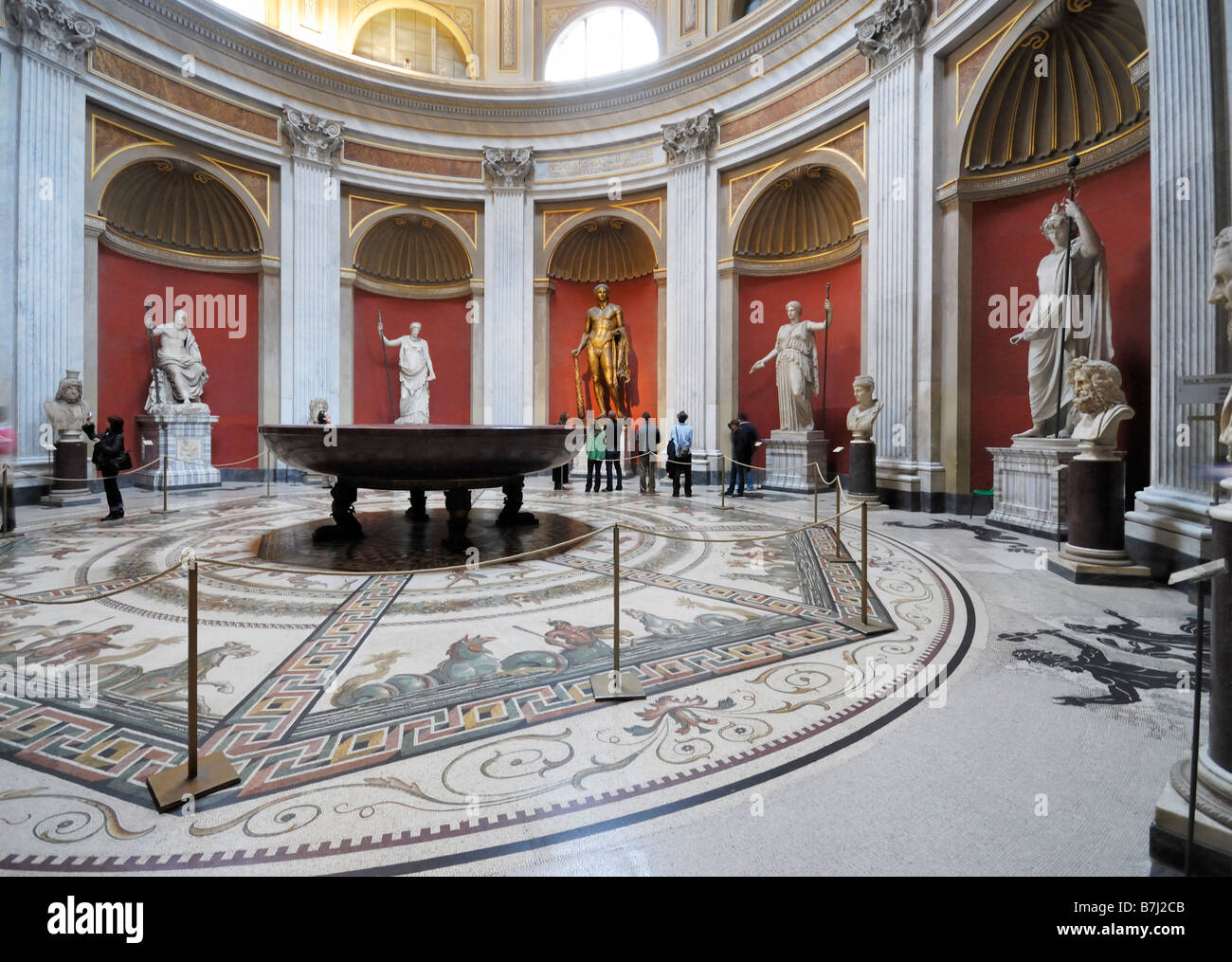 round hall at Museo Pio Clementino Sala Rotonda Vatican Museums Vatican City Rome Italy Europe Stock Photo