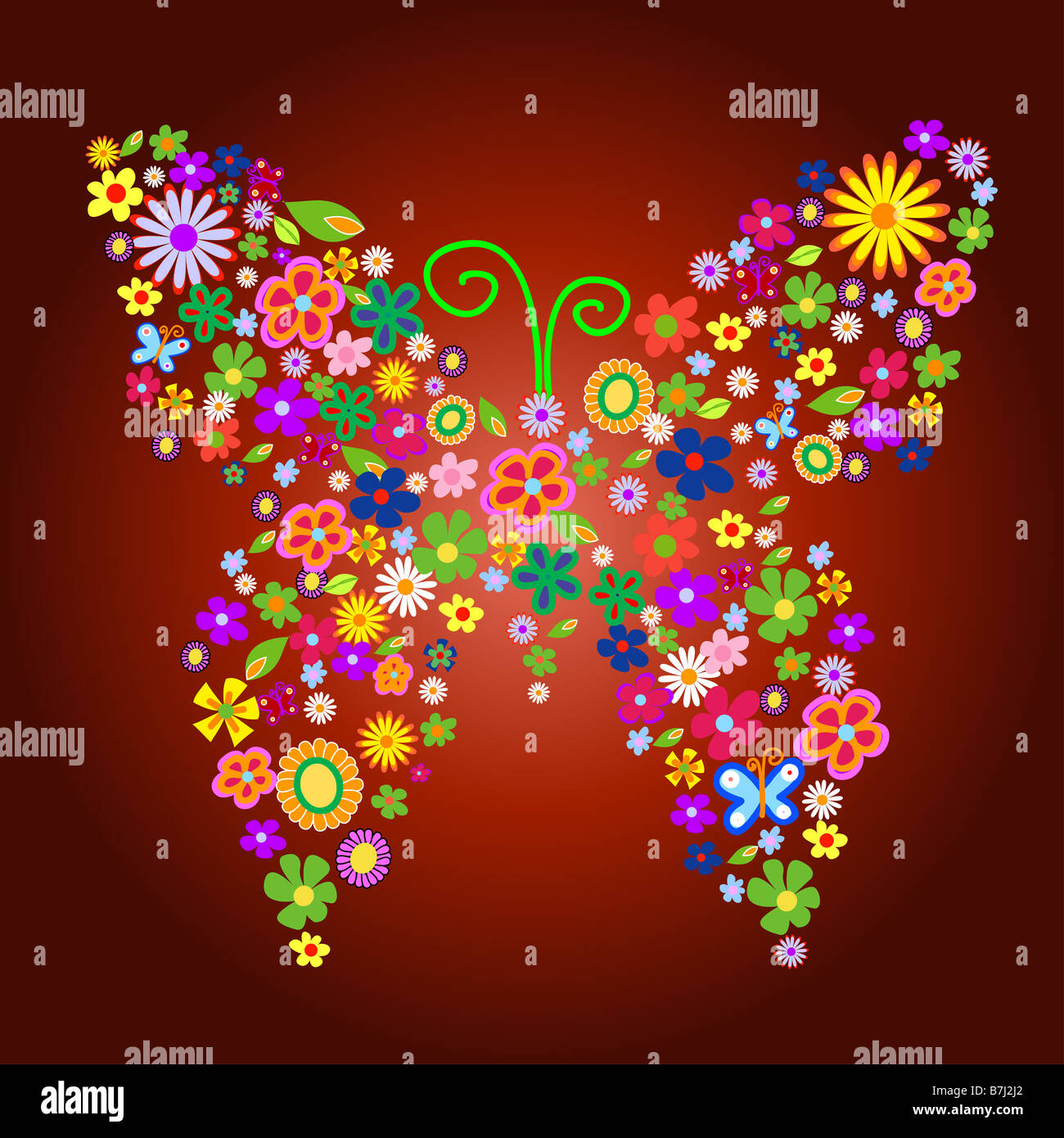 spring flower butterfly vector illustration Stock Photo - Alamy