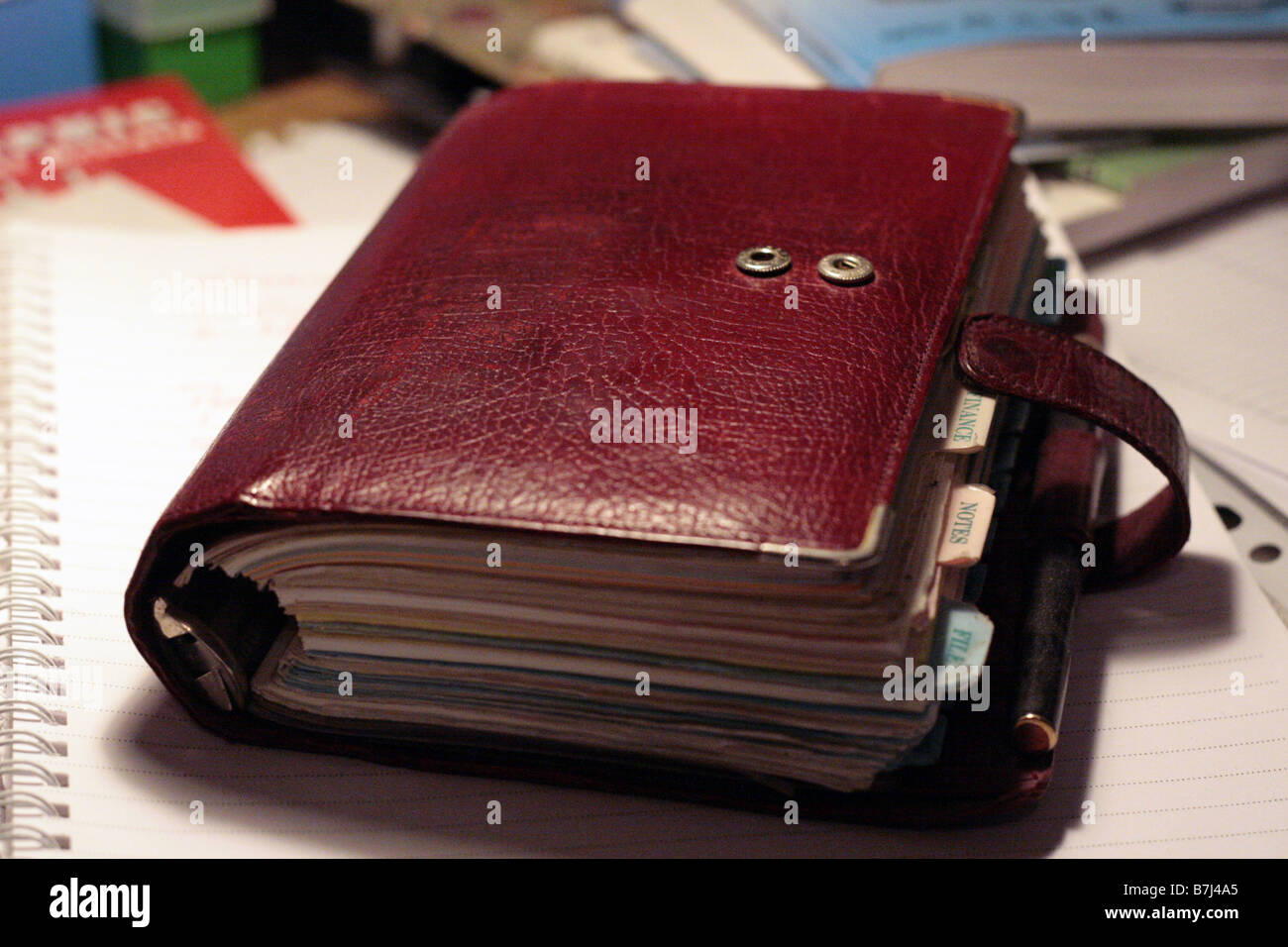 A well used personal organiser Stock Photo Alamy