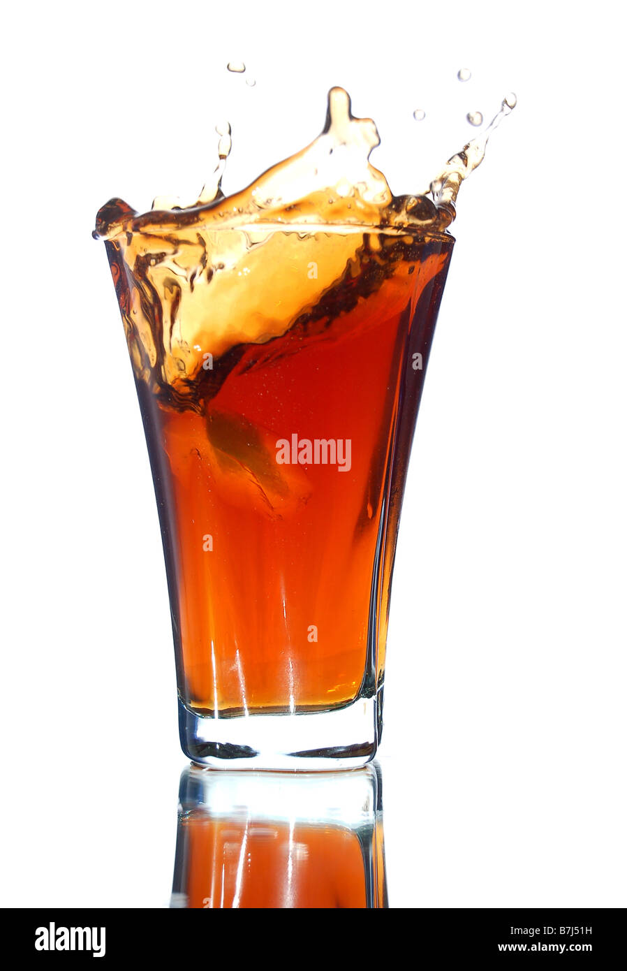 soft drink with a splash isolated on white Stock Photo Alamy