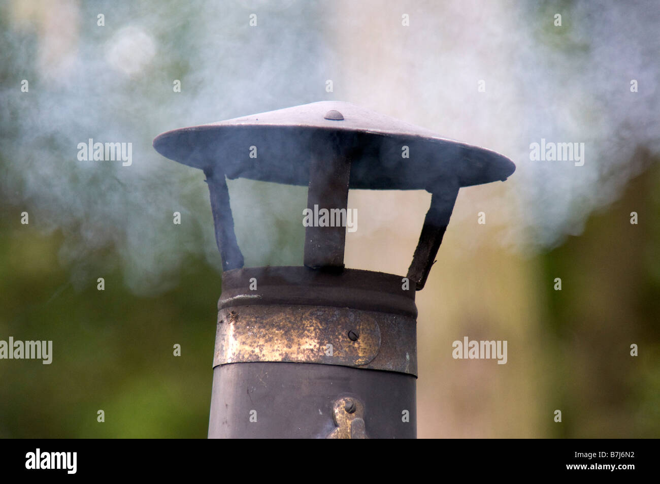 a chimney on a narrow boat Stock Photo - Alamy