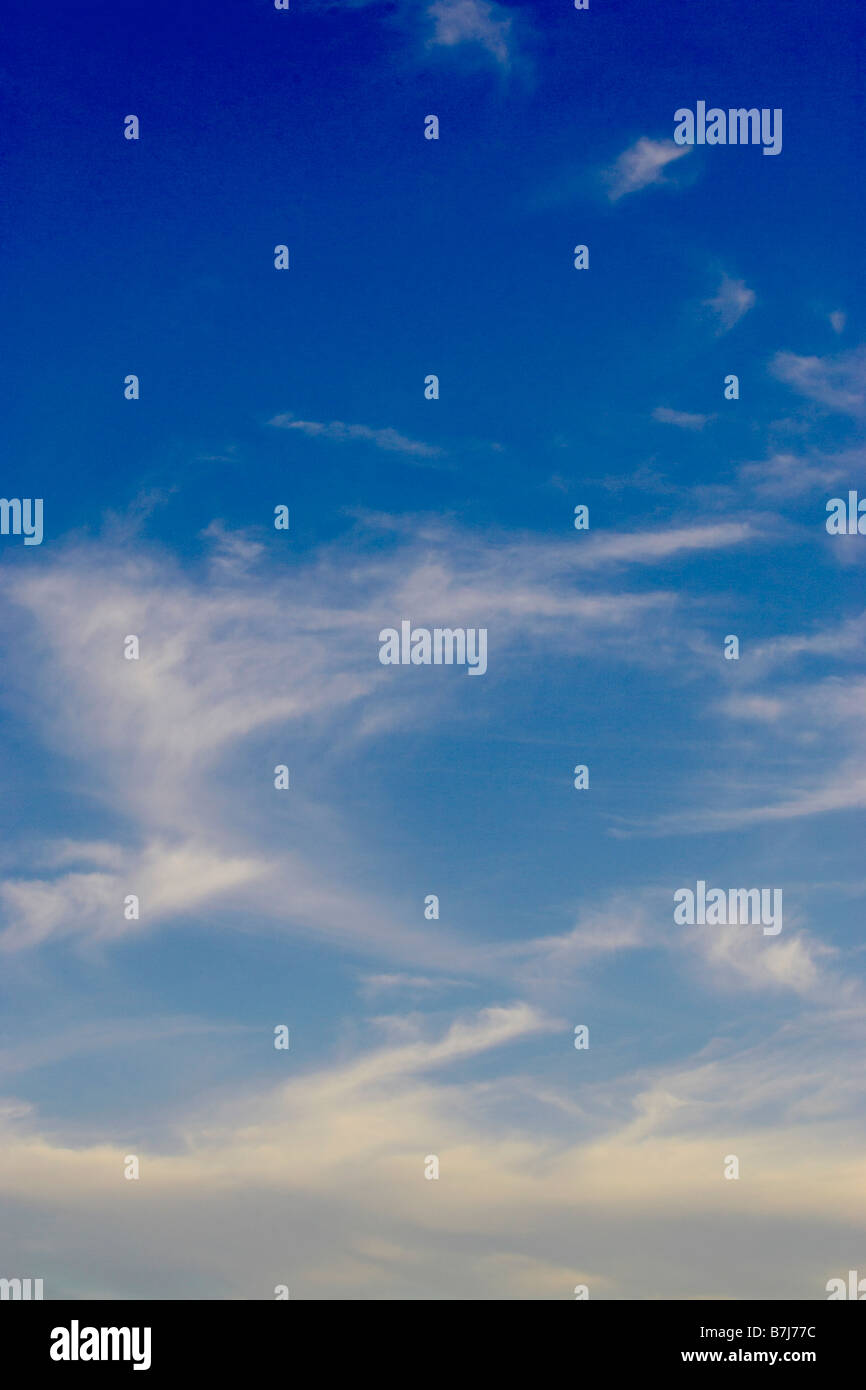 Deep blue sky scape with wispy clouds, Drumbo, Ontario Stock Photo Alamy