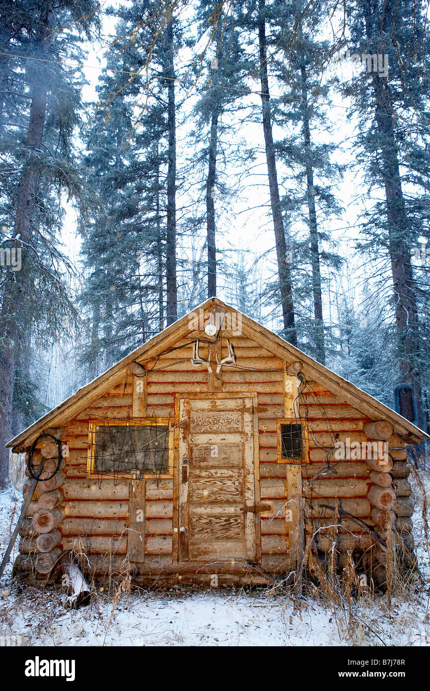 Hunting Cabin, Alberta Stock Photo Alamy