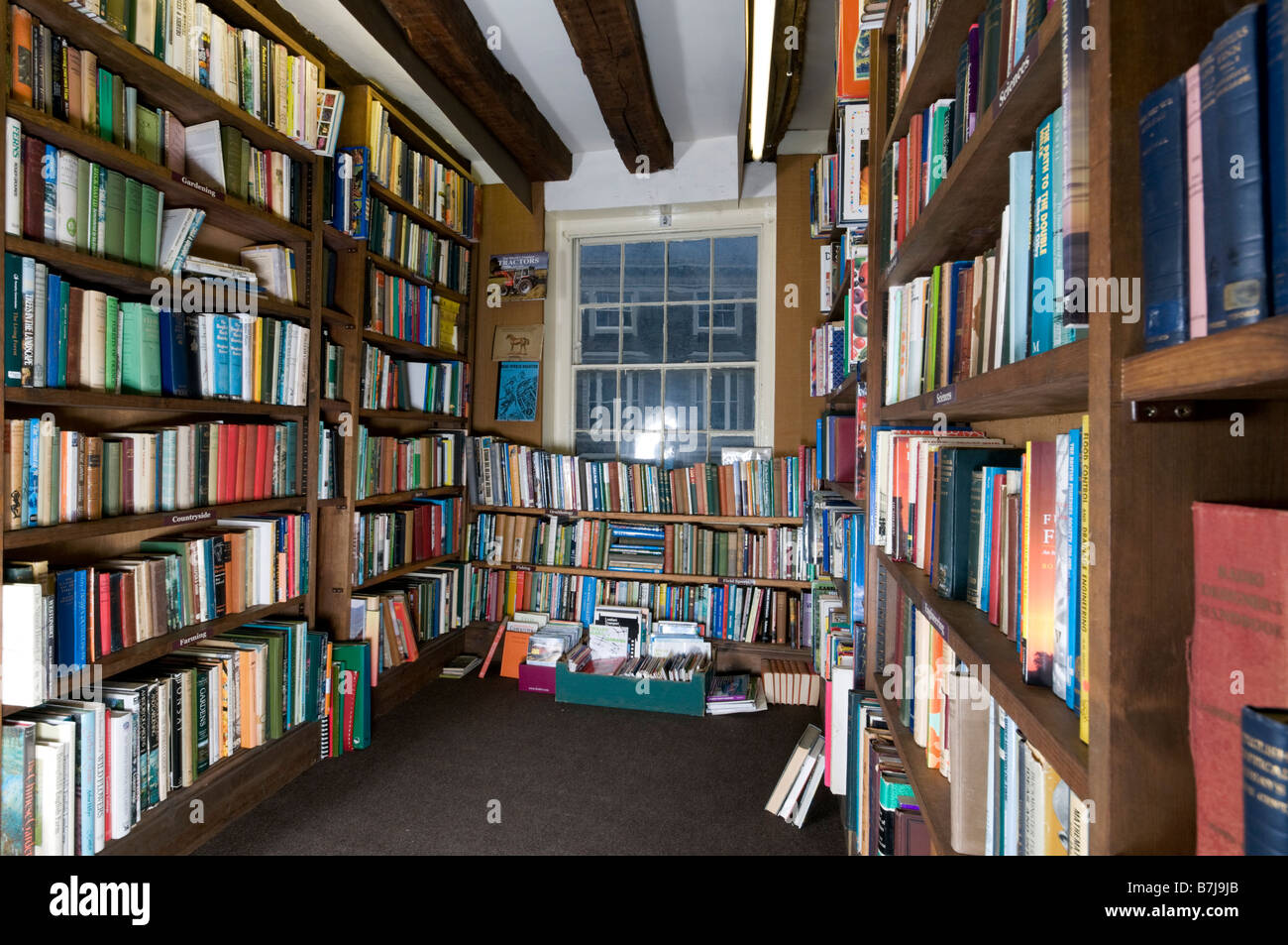 Books On Shelf In Bookshop Stock Photo