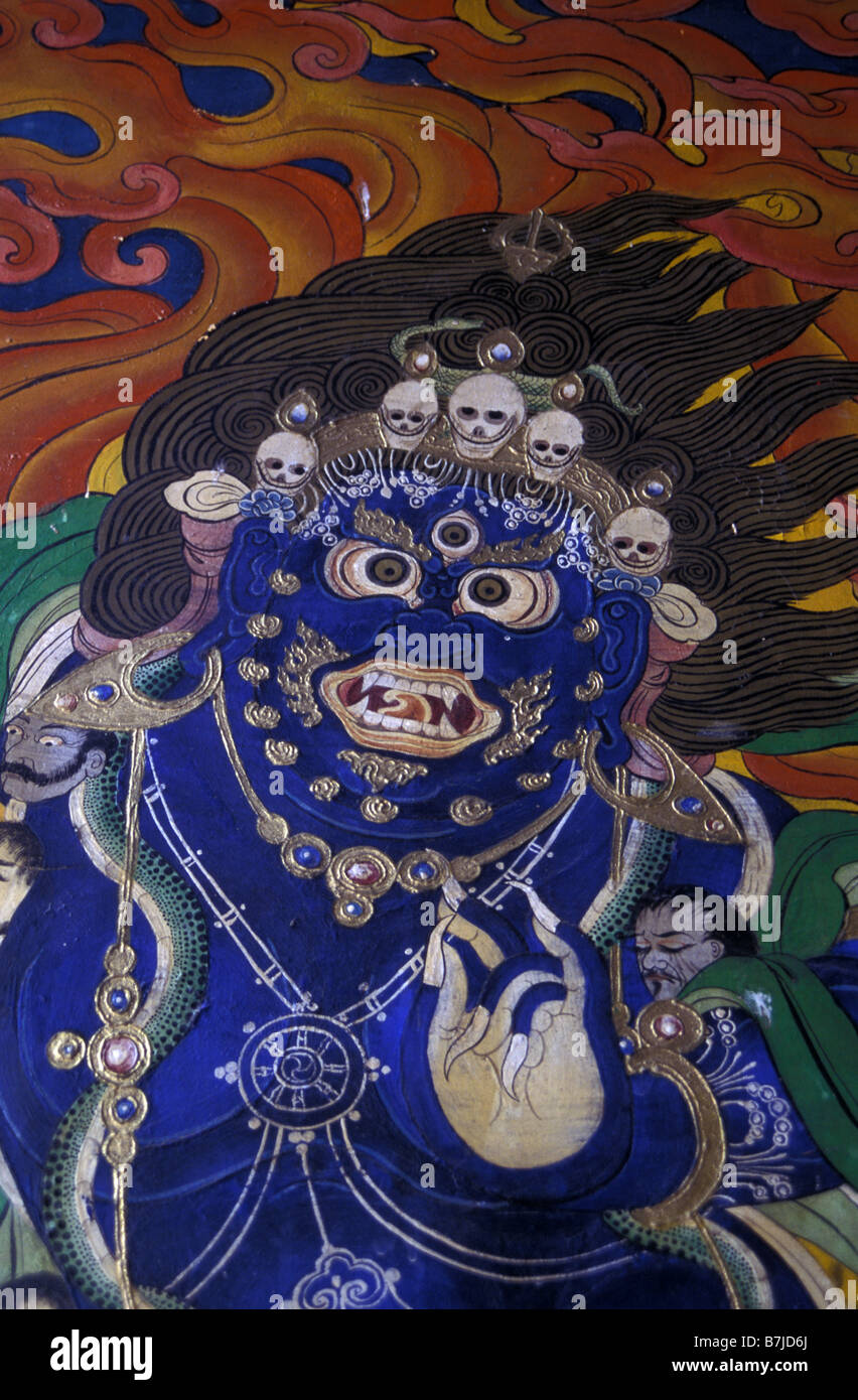 mahakala mural Sikkim India Stock Photo