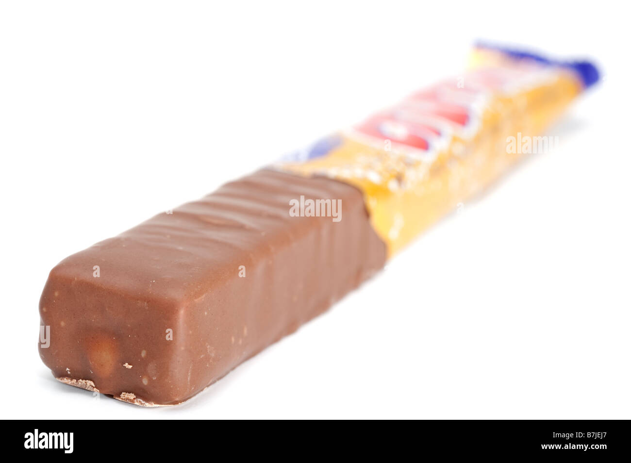 1 Bar of chocolate in wrapper Stock Photo
