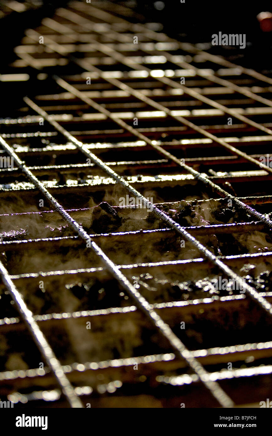 Concrete form made of rebar; Canada, Ontario, Hamilton