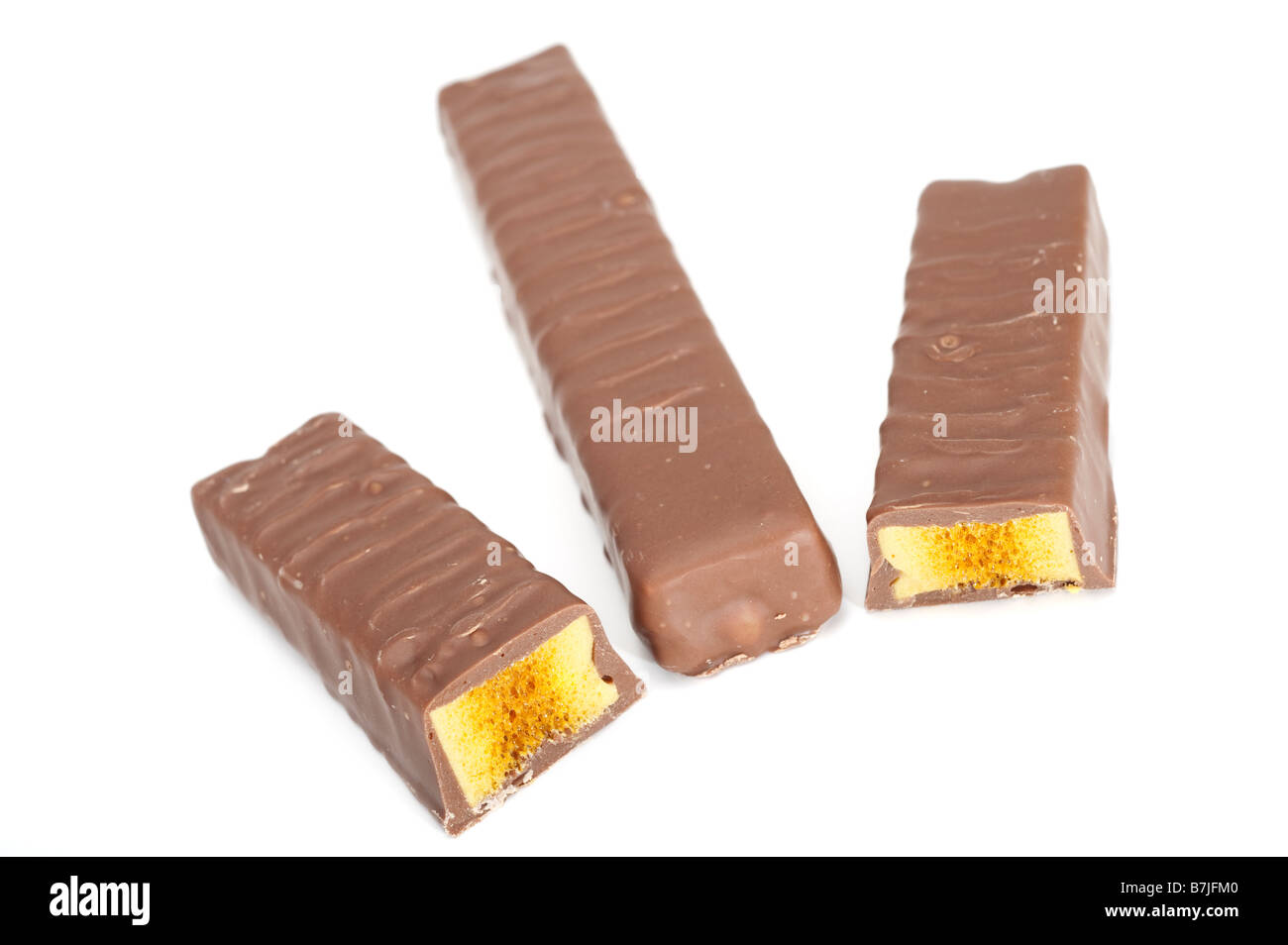 3 three chocolate covered toffee bars Stock Photo Alamy