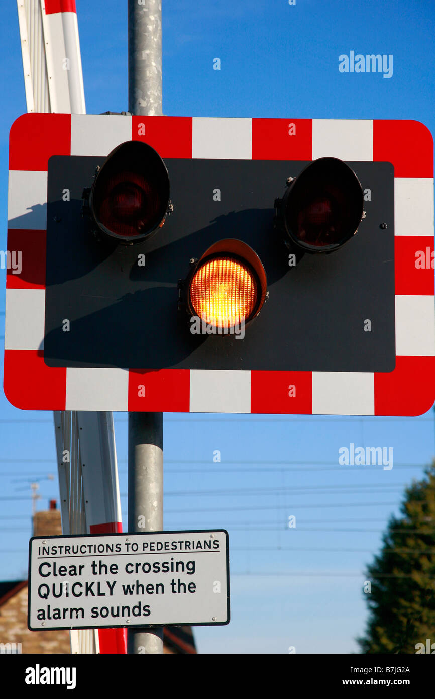 Railway Amber Warning Signal On Level Crossing East Coast Main Line Stock Photo Alamy Railway Amber Warning Signal On Level Crossing East Coast Main Line Stock Photo Alamy