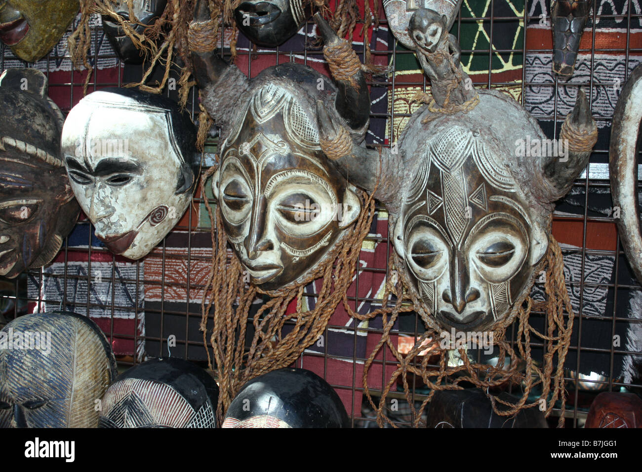 masks on sale in green market square cape town south africa Stock Photo