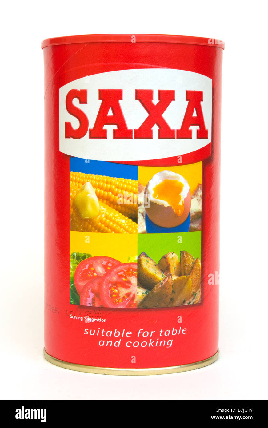 Saxa Table Salt Container Cooking Salts condiments condiment Stock Photo