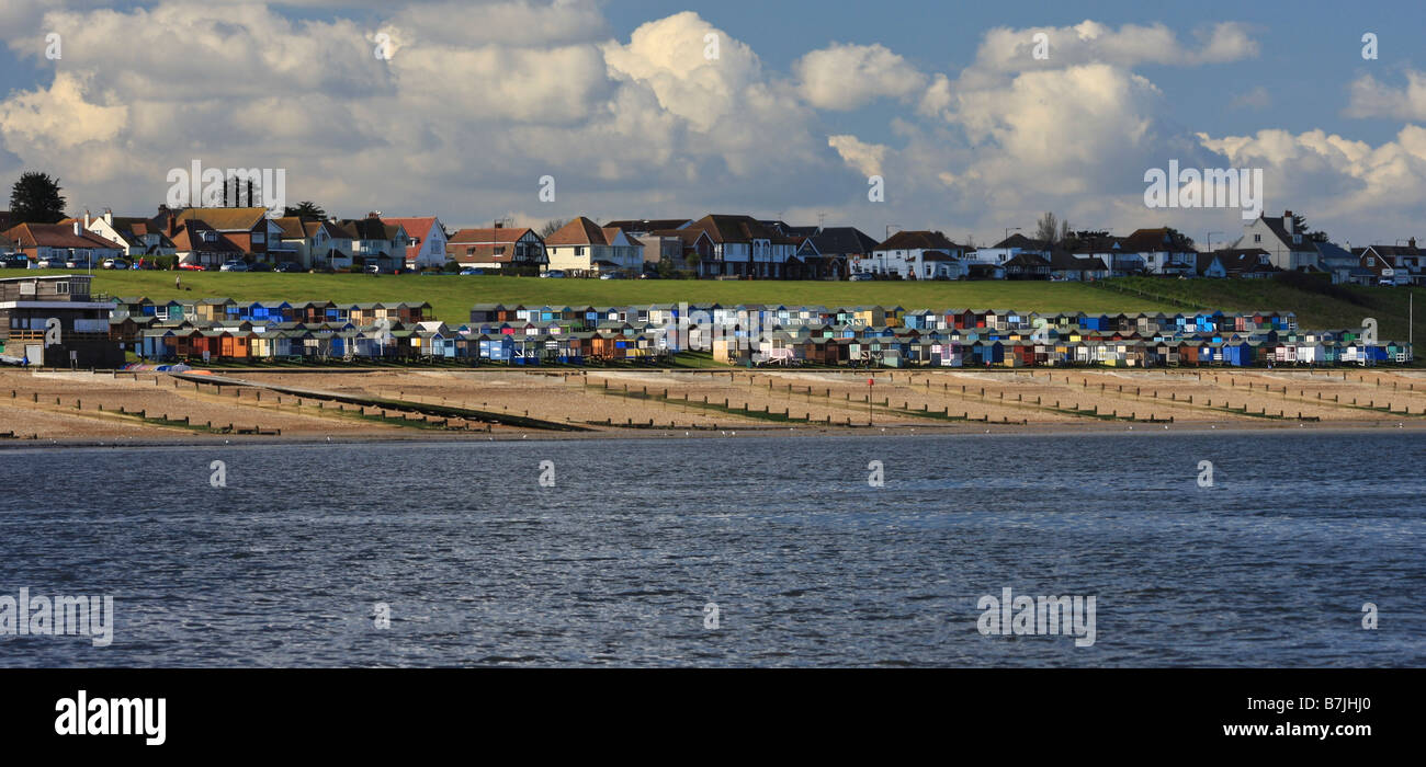 Beach huts on Tankerton slopes north Kent coast Stock Photo Alamy