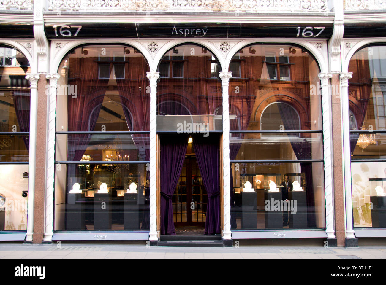 The shop front of the Asprey Jewellry store on New Bond Street, London. Jan 2009 Stock Photo