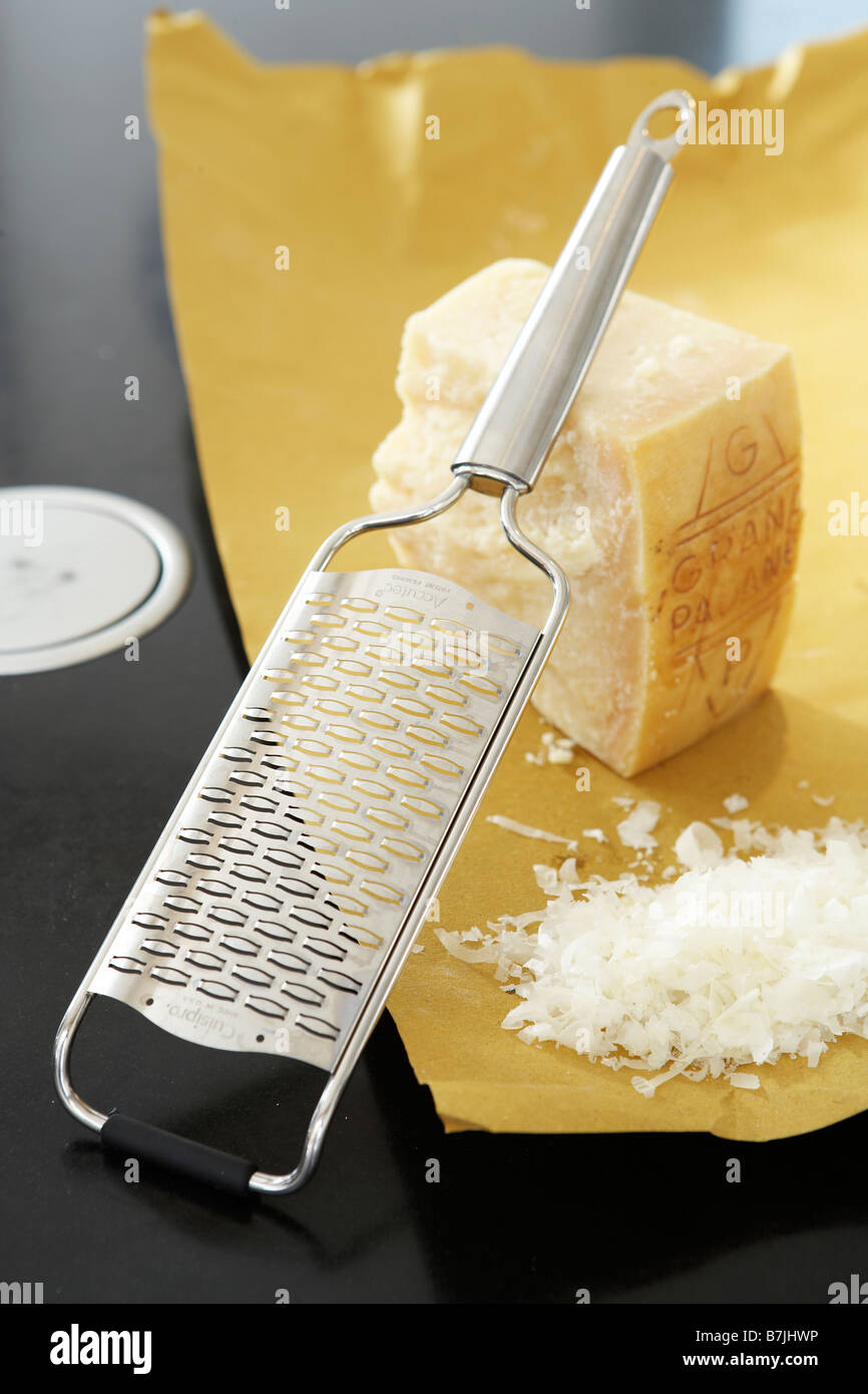 grater parmesan cheese brown paper Stock Photo Alamy
