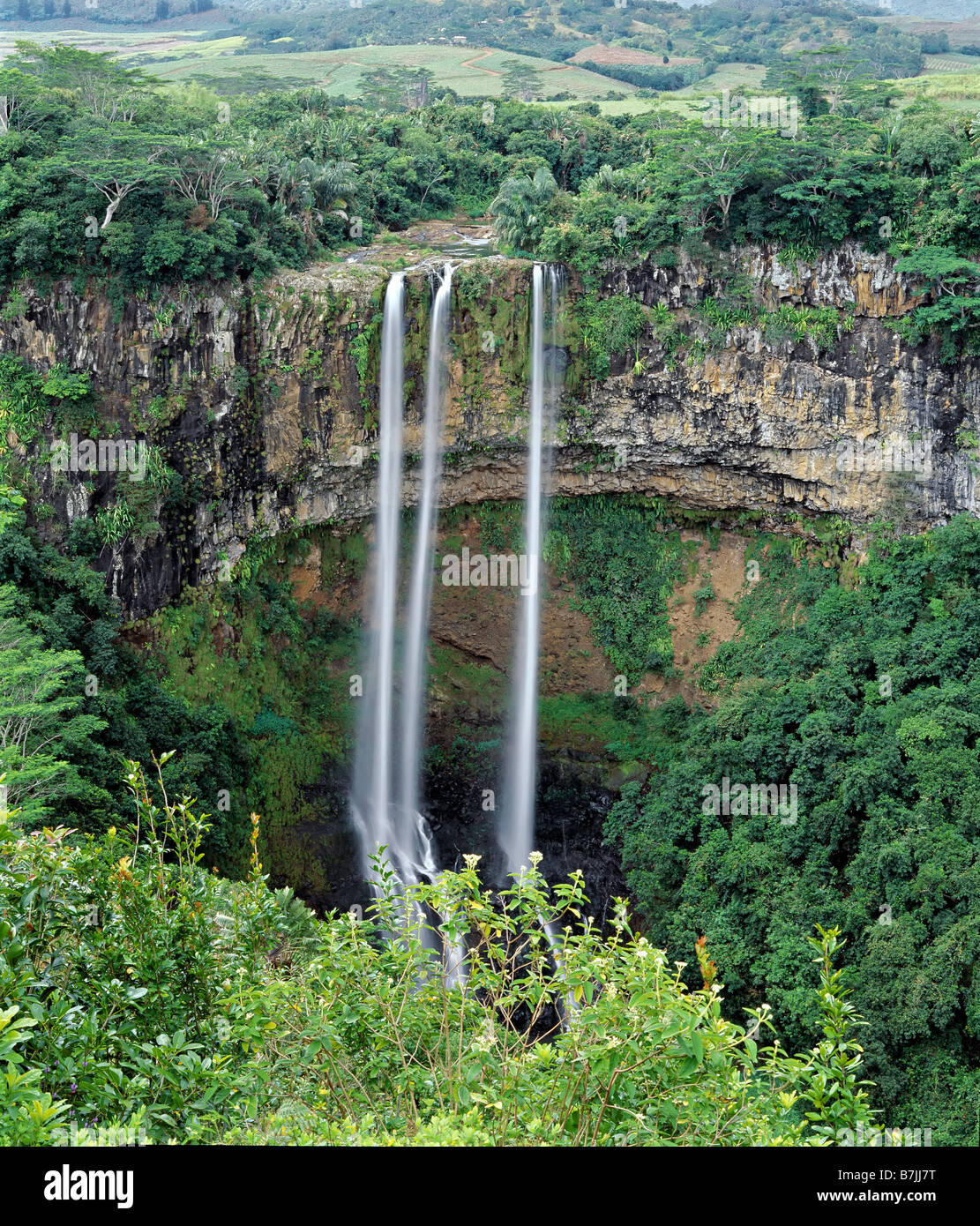 Mauritius Black River Cachette Cascade Chamarel waterfall in the mountains of Rivière Noire