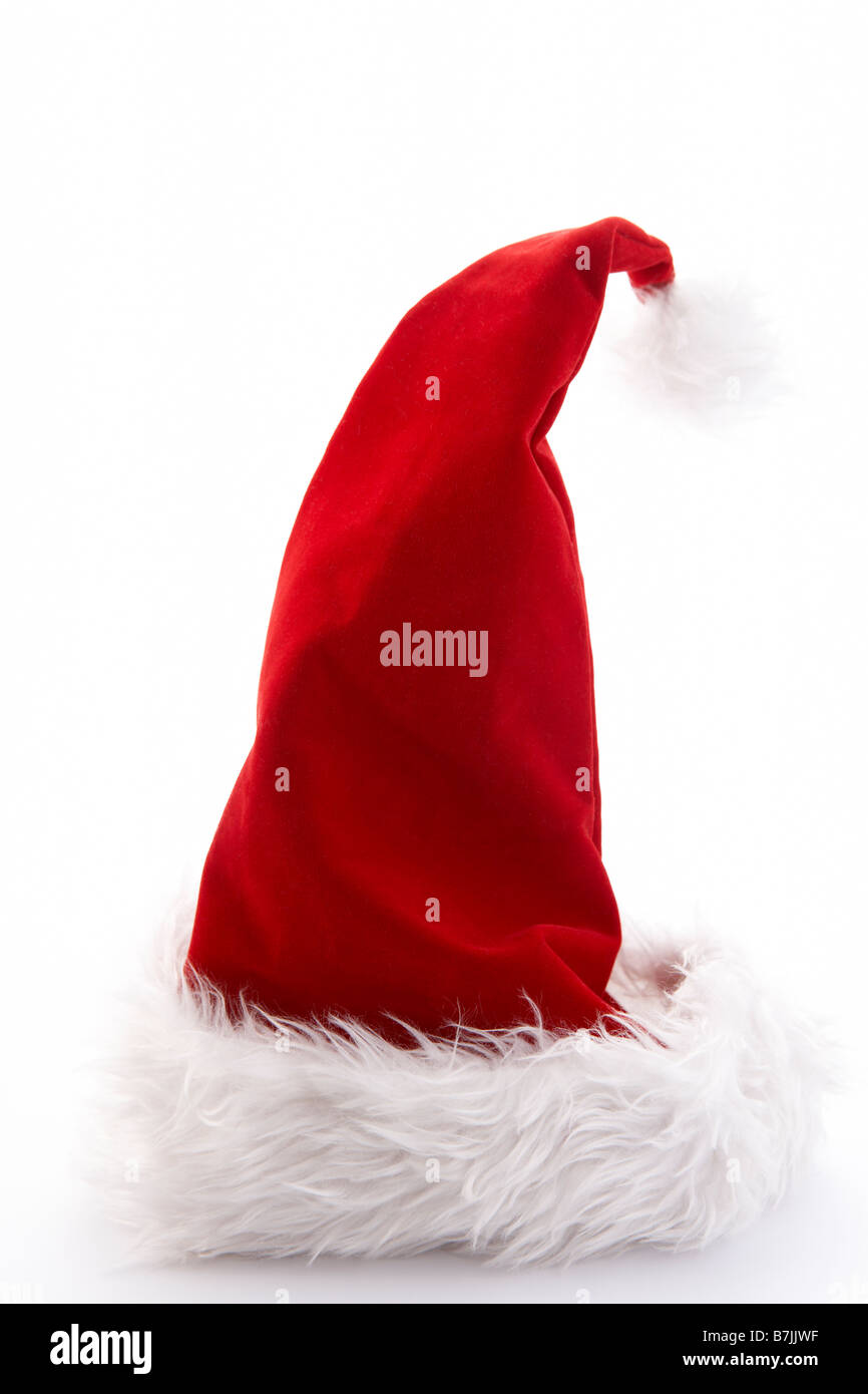 Santa Hat Against White Background Stock Photo