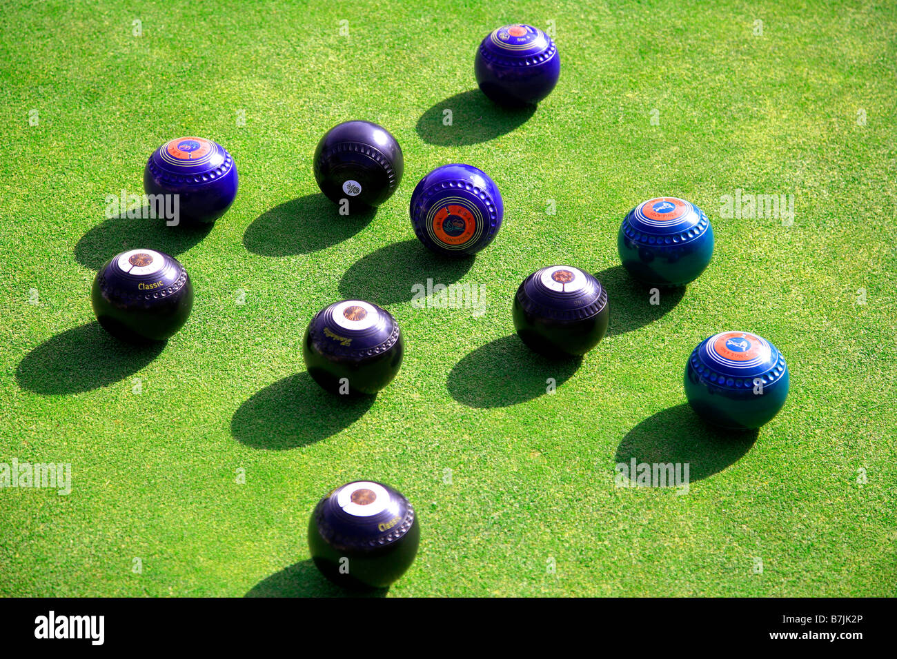 Lawn Green Bowls at Beach House Gardens Worthing Town Sussex County England Britain UK Stock Photo
