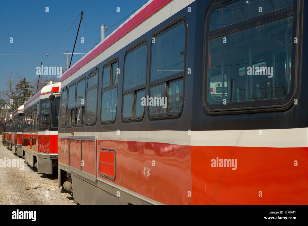 Electric Streetcar, Toronto Transit System, no carbon emissions; Canada, Ontario, Toronto Stock Photo