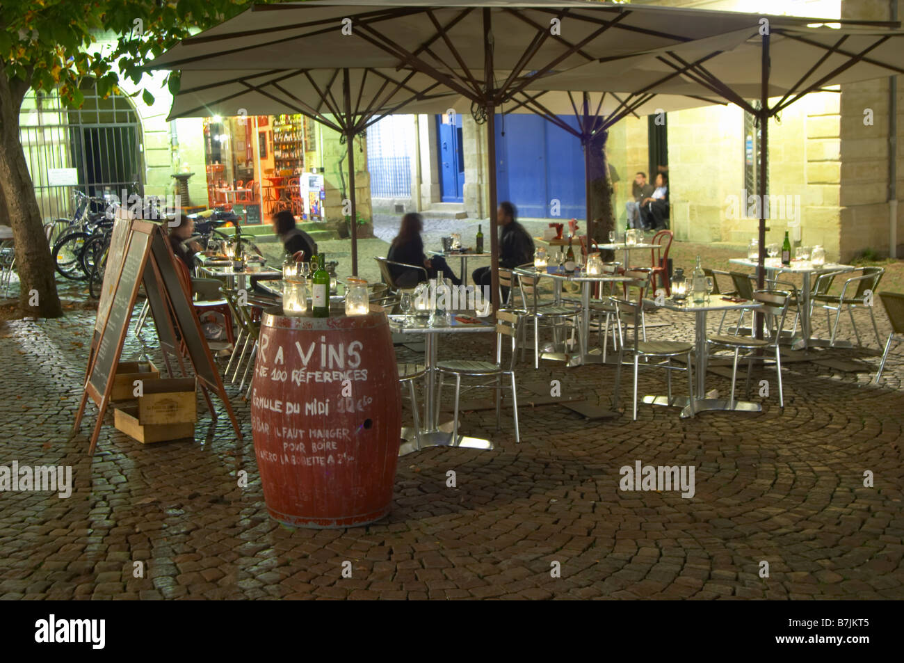 restaurant terrace place st pierre bordeaux france Stock Photo