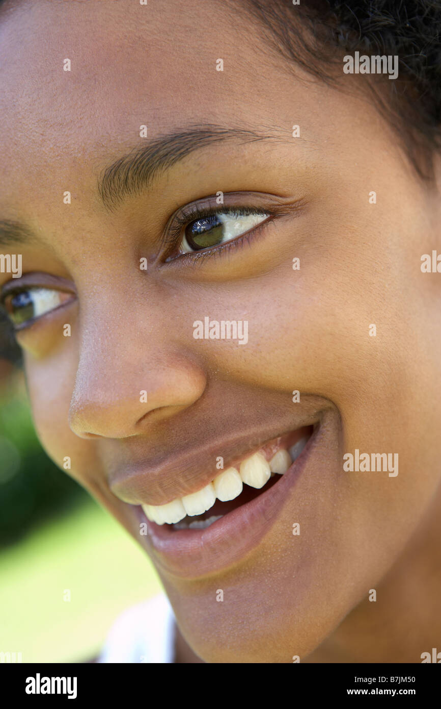 Portrait Of Teenage Girl Smiling Stock Photo - Alamy