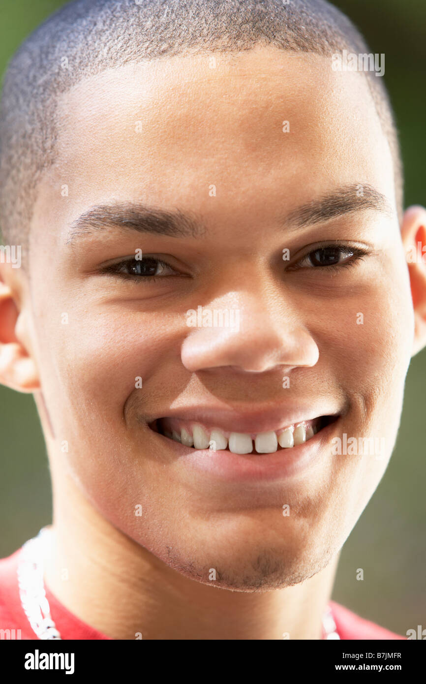 Portrait Of Teenage Boy Smiling Stock Photo - Alamy