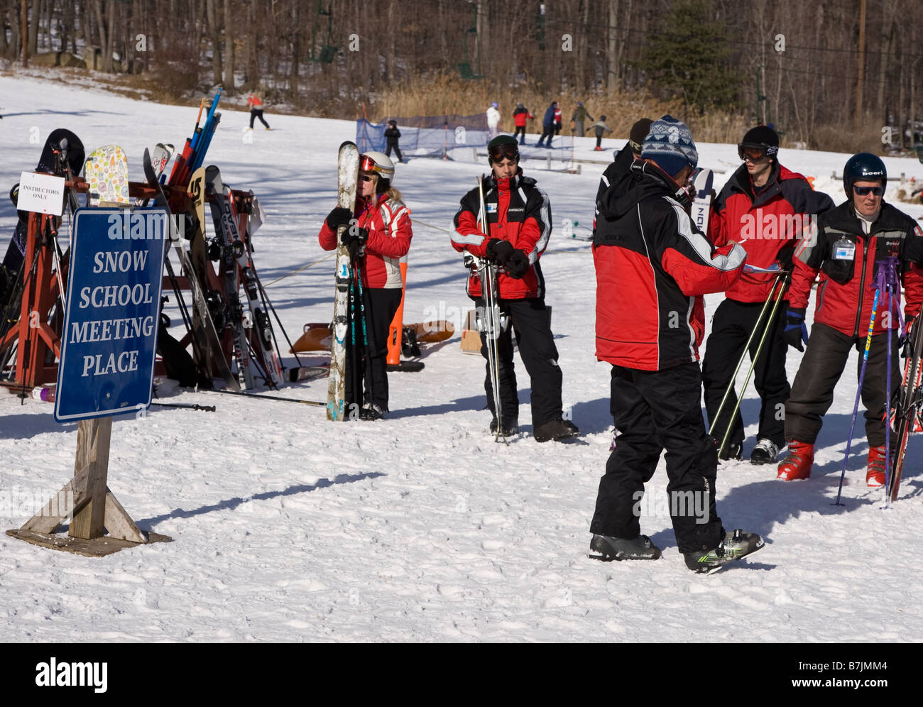 Group of ski school instructors Stock Photo Alamy
