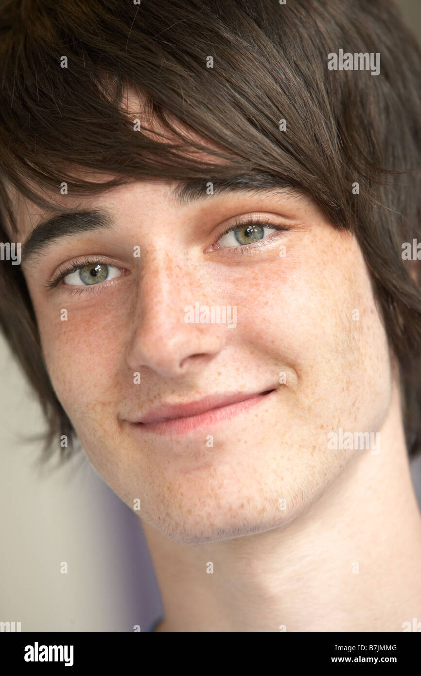 Portrait Of Teenage Boy Smiling Stock Photo - Alamy