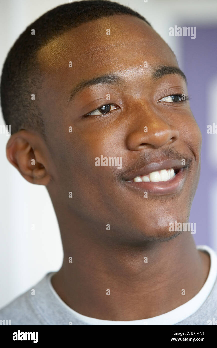Portrait Of Teenage Boy Smiling Stock Photo - Alamy