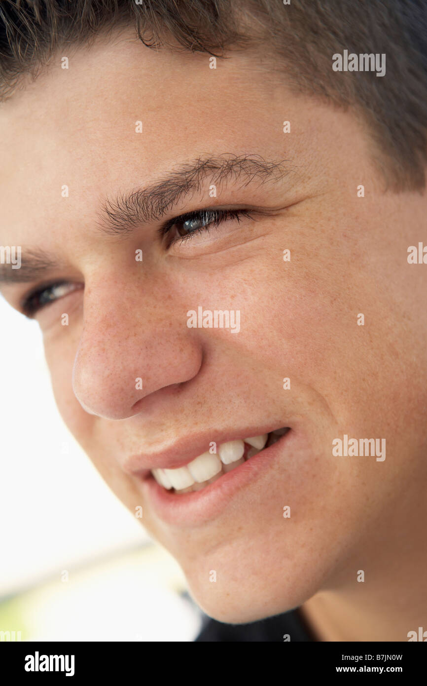 Portrait Of Teenage Boy Smiling Stock Photo - Alamy