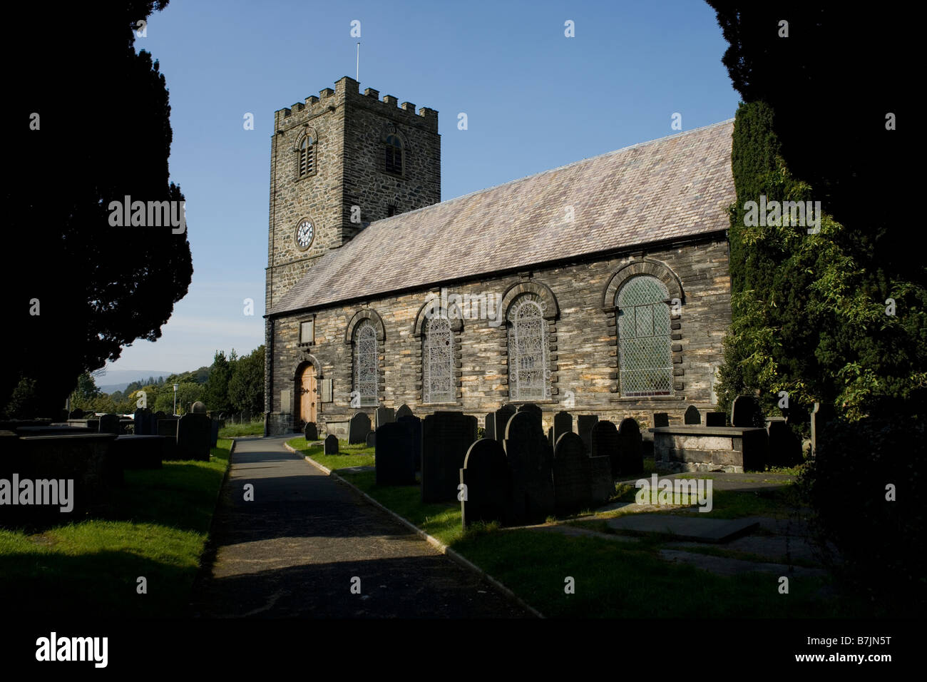 St Mary's church in Dolgellau, Gwynedd, North Wales Stock Photo