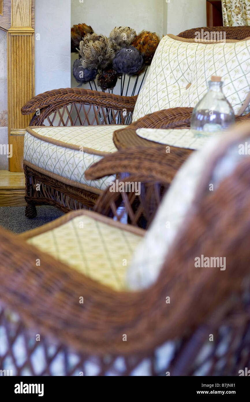 Detail of wicker furniture, Canada, Ontario Stock Photo Alamy