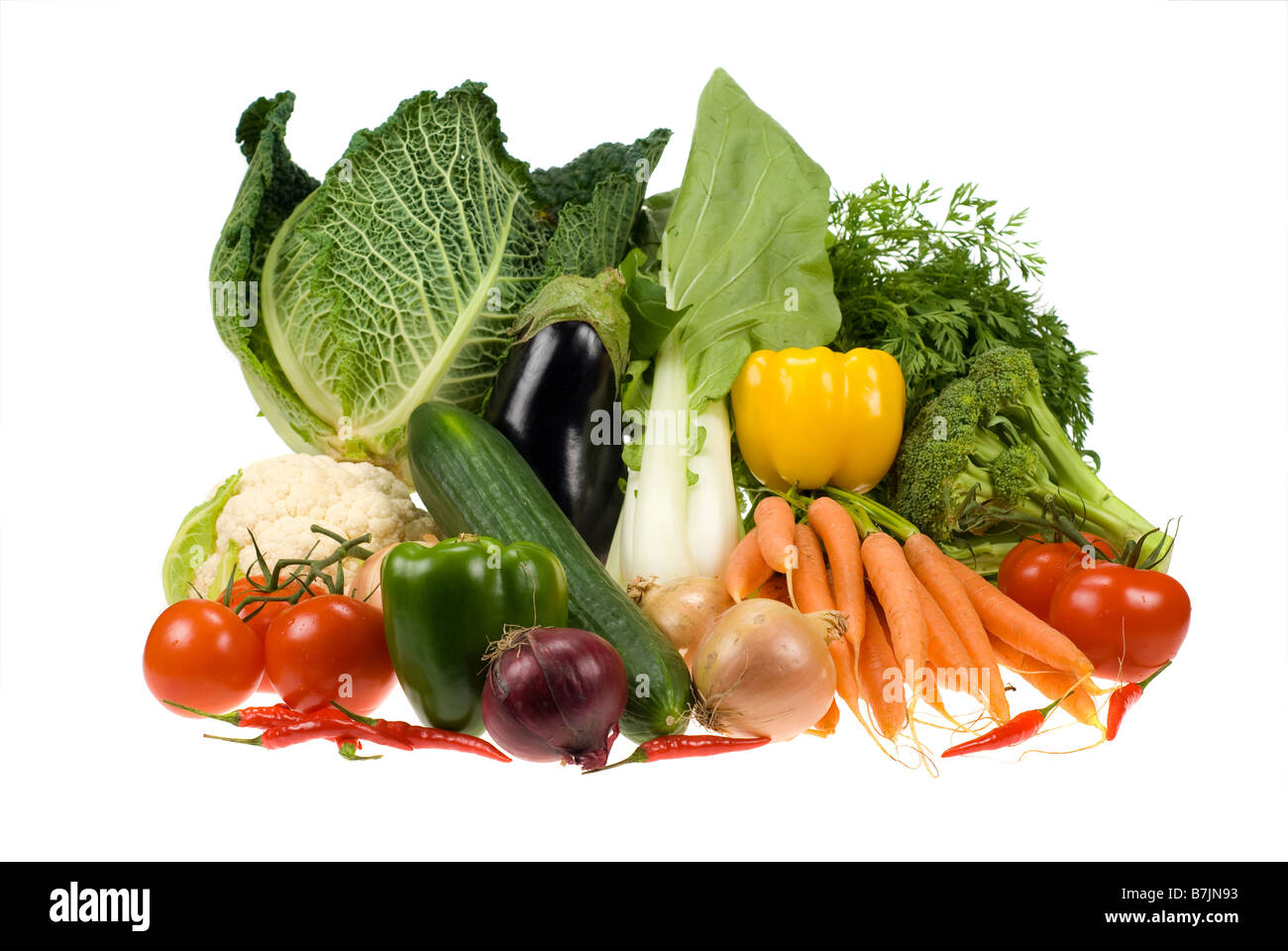 fresh vegetables isolated on a white background Stock Photo - Alamy