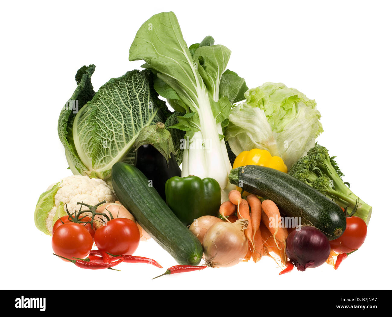 fresh vegetables isolated on a white background Stock Photo - Alamy