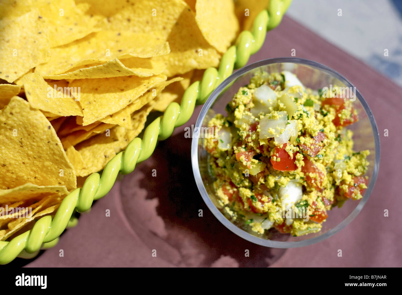 Tortilla chips and dip appetizer, Canada, Ontario Stock Photo Alamy