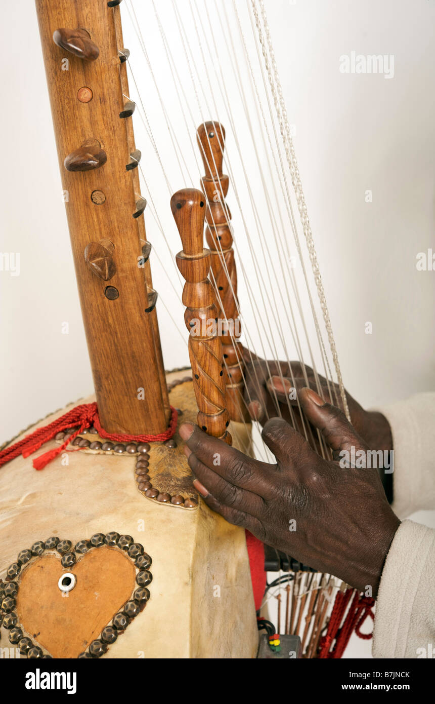 Kora instrument African musical string instrument Stock Photo Alamy