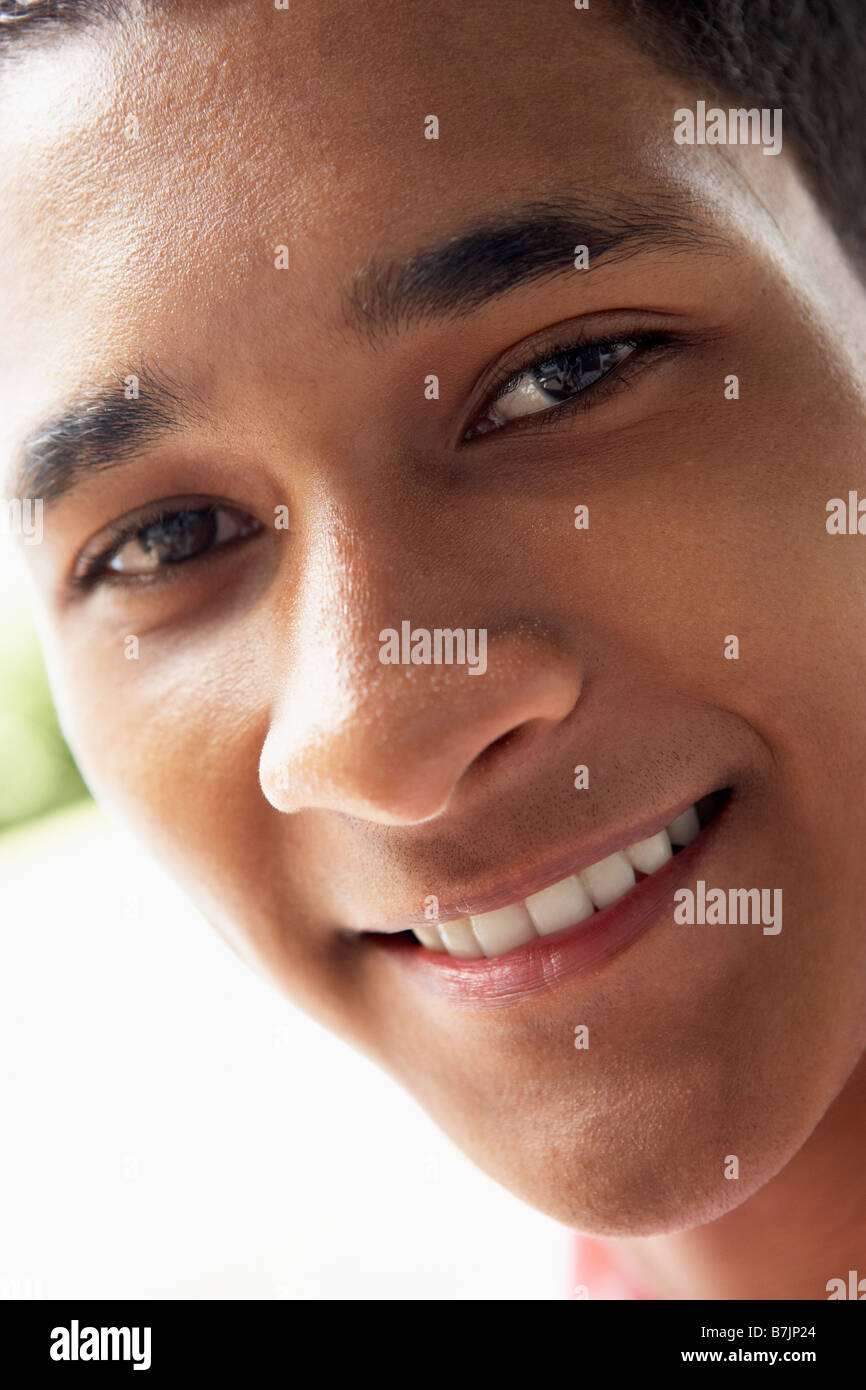 Portrait Of Teenage Boy Smiling Stock Photo - Alamy