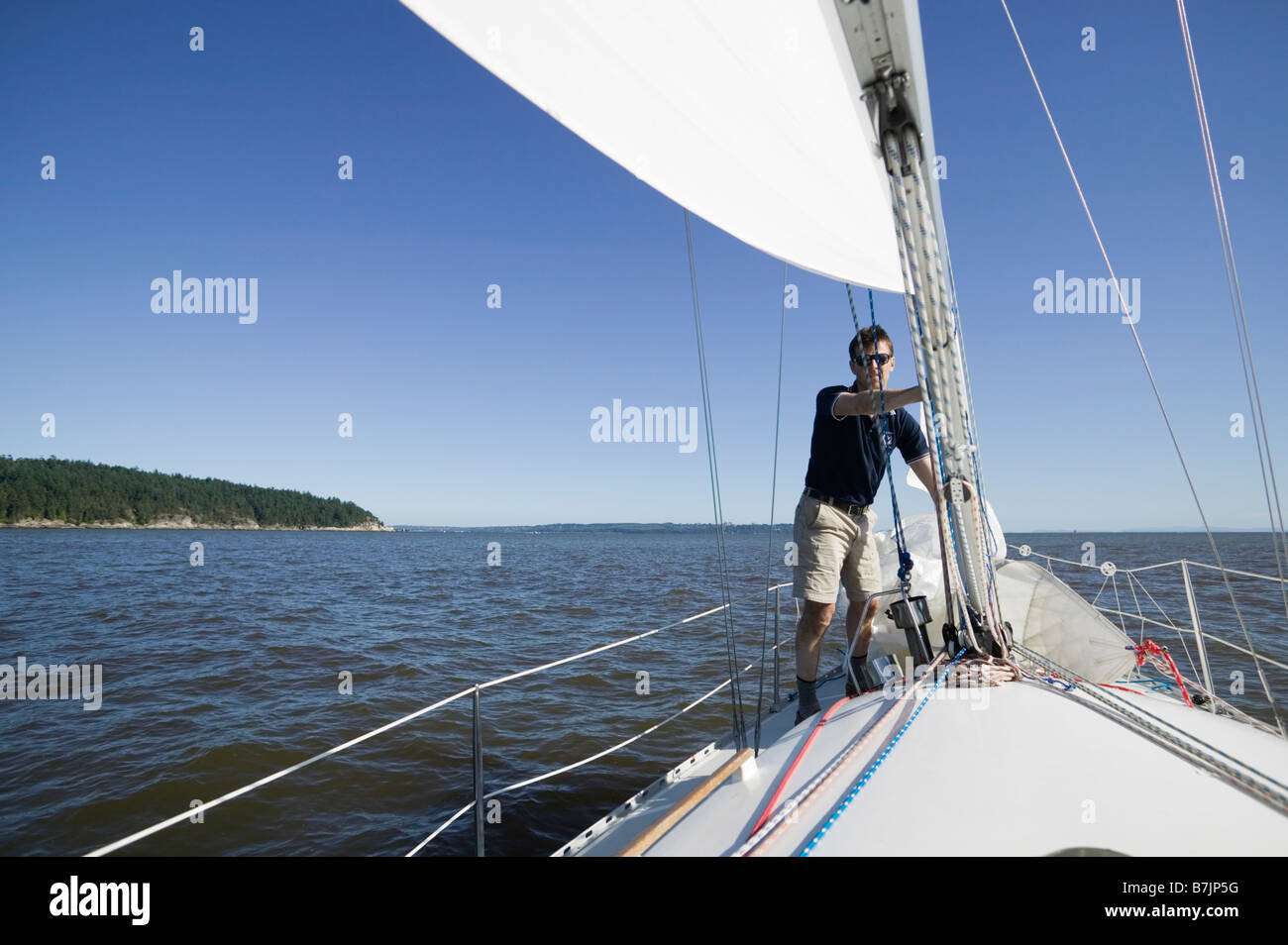 Sail racing, West Vancouver Yacht Club, West Vancouver, BC Canada Stock